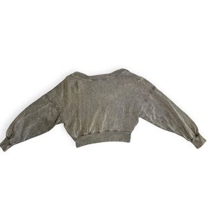 Free People Gray Knit Sweater With V-Back